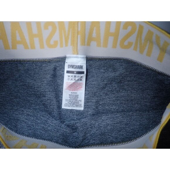 Gymshark Women's M Flex Seamless High-Waist Workout Shorts Gray Yellow Athletic - Picture 3 of 4